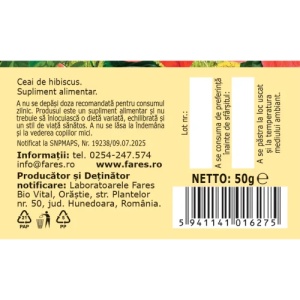 Ceai Hibiscus, U103, 50g, Fares - Img 6