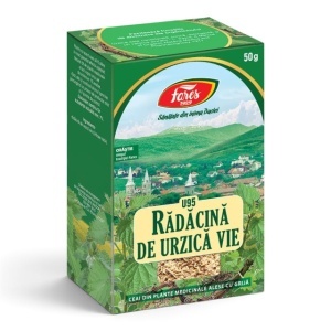 Ceai Rădăcină de Urzică vie U95, ajută la eliminarea naturală a apei din organism și susține funcționarea normală a rinichilor, 50 g, Fares