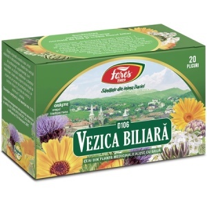 Ceai Vezica Biliară, D106, 20 plicuri, Fares - Img 1