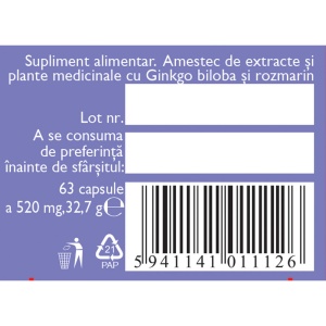 Circulație cerebrală și memorie N172, capsule care susțin memoria, concentrarea și circulația cerebrală și ajută la reducerea oboselii mentale, 63 capsule, Fares - Img 5