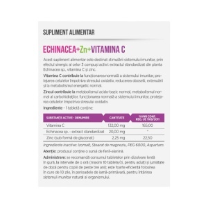 Echinacea + Zinc + Vitamina C, susține imunitatea și rezistența organismului, 30 tablete masticabile, Parapharm - Img 2