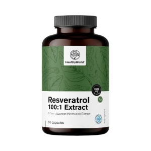 HealthyWorld, Reservatrol 100:1 Extract - supliment alimentar destinat susținerii organismului prin aportul de polifenoli naturali, 60 capsule