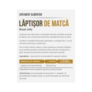 Lăptișor de Matcă Liofilizat, susține energia, vitalitatea și imunitatea organismului, 30 capsule, Parapharm - Img 2