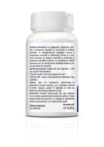 Magneziu Bisglicinat 1000 mg, cu 110 mg magneziu ionic, ajută la reducerea oboselii, susține funcționarea mușchilor și sistemului nervos, 30 capsule, Zenyth - Img 2