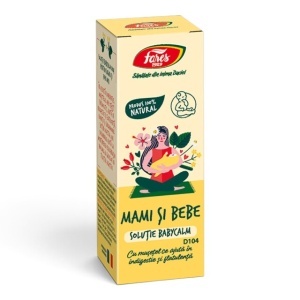 Mami și bebe Babycalm D104, soluție pentru colici, gaze și balonare la bebeluși, cu mușețel și roiniță, 30 ml, Fares