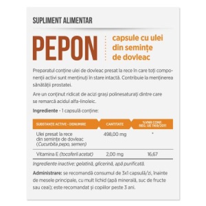 Pepon cu ulei de Dovleac, 30 capsule, Parapharm - Img 2
