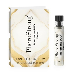 PheroStrong Duo, mostră parfum cu feromoni unisex, cu note de bergamotă, OUD, floare de portocal și vanilie, 1 ml, Medica-Group