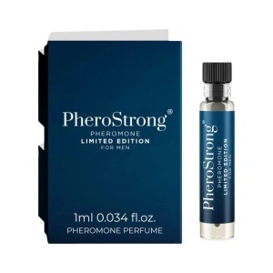 PheroStrong Limited Edition, mostră parfum cu feromoni pentru bărbați, cu note de vanilie, lămâie și lemn de santal, 1 ml, Medica-Group