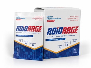 Roid Rage Pre-Workout, Ice Raspberry, 35 g, Balkan Pharmaceuticals - Img 2