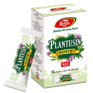 Sirop Plantusin Forte R22, pentru tuse uscată, iritativă și cu expectorație, cu extracte din plante, 12 plicuri, Fares - Img 2