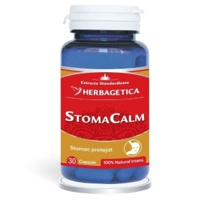 StomaCalm, supliment alimentar destinat susținerii sănătății stomacului, digestiei și confortului gastric, 30 capsule, Herbagetica