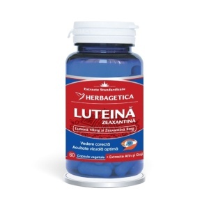 Super Luteină Zeaxantină, supliment alimentar destinat susținerii sănătății ochilor, clarității vederii și protecției retinei, 60 capsule vegetale, Herbagetica