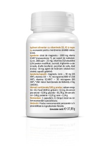 Vitamina D și Cofactori, cu D3 3000 UI, K2-MK7 și magneziu, susține sănătatea oaselor, funcționarea mușchilor și imunitatea, 30 capsule, Zenyth - Img 2