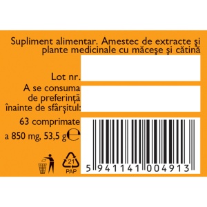 Vitaminizant cu măceșe și cătină, F154, 63 comprimate masticabile, Fares - Img 5