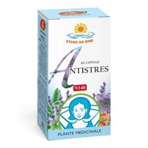 Antistres N140, capsule care ajută la reducerea stresului și tensiunii nervoase și contribuie la calm și echilibru mental, 60 capsule, Fares