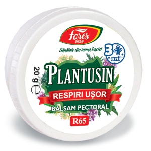 Balsam pectoral Plantusin Respiri Ușor, R65, 20 g, Fares