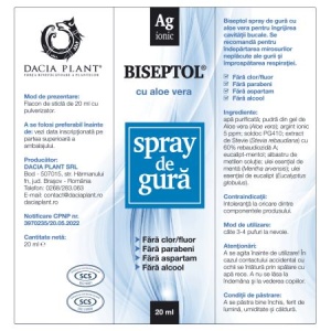 Biseptol Spray de Gură cu Aloe Vera, 20 ml, Dacia Plant - Img 2
