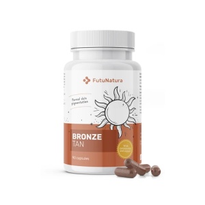 Bronze Tan, supliment alimentar destinat susținerii bronzului și pigmentării naturale a pielii, cu beta-caroten, luteină, zeaxantină și licopen, 90 capsule, FutuNatura - Img 2