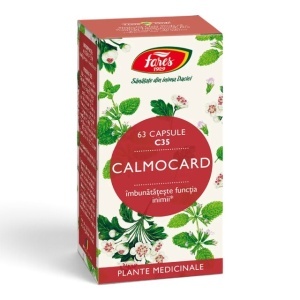 Calmocard C35, capsule care susțin sănătatea inimii și contribuie la calm și relaxare în perioade de stres, 63 capsule, Fares