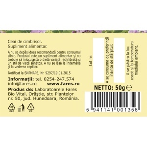 Ceai Cimbrișor iarbă R40, 50 g, Fares - Img 5