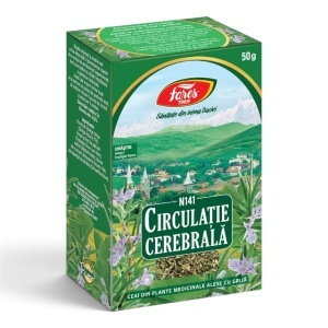 Ceai Circulație Cerebrală N141, susține memoria și concentrarea, contribuie la buna circulație a sângelui la nivel cerebral, 50 g, Fares