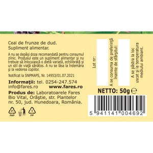 Ceai din frunze de Dud M 119, 50 g, Fares - Img 5
