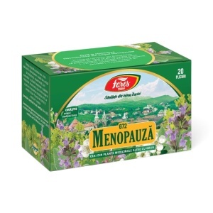 Ceai Menopauză G72, ajută la reducerea disconfortului din perioada menopauzei, susține calmul și echilibrul feminin, 20 plicuri, Fares