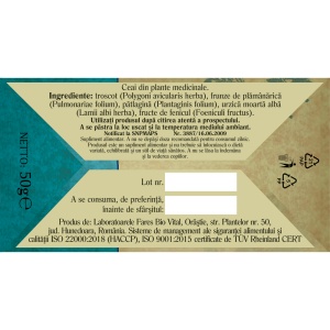 Ceai Pulmonar, R14, 50 g, Fares - Img 3