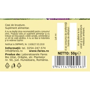 Ceai Rădăcină de brusture P132, 50 g, Fares - Img 5