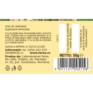Ceai Valeriană, N153, 50 g, Fares - Img 5