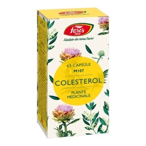 Colesterol M107, capsule care ajută la menținerea colesterolului în limite normale și susțin metabolismul grăsimilor, 63 capsule, Fares