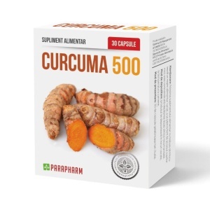 Curcuma 500 mg cu Seleniu 55 µg, susține imunitatea și funcționarea normală a tiroidei, contribuie la protecția antioxidantă, 30 capsule, Parapharm