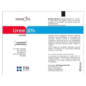 DermoTis cremă cu uree 30%, 50 ml, Tis Farmaceutic - Img 2