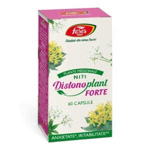 Distonoplant Forte N171, capsule care ajută la reducerea stresului, anxietății și oboselii psihice și susțin echilibrul emoțional, 60 capsule, Fares