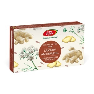 Laxativ antispastic D158, capsule care ajută la reducerea constipației, reglarea tranzitului intestinal și calmarea crampelor abdominale, 20 capsule, Fares