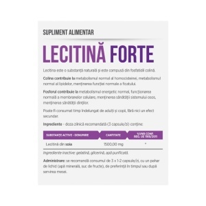 Lecitină Forte, cu lecitină naturală pură, susține memoria și activitatea intelectuală, ajută la reducerea oboselii psihice, 30 capsule, Parapharm - Img 2