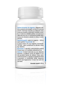 Magneziu Malat 1200 mg, cu 275 mg magneziu ionic, ajută la reducerea oboselii, susține funcționarea mușchilor și sistemului nervos, 30 capsule, Zenyth - Img 2