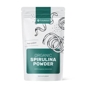 Organic Spirulină Powder, supliment alimentar destinat susținerii energiei, vitalității și aportului de nutrienți, 250 g pulbere, FutuNatura