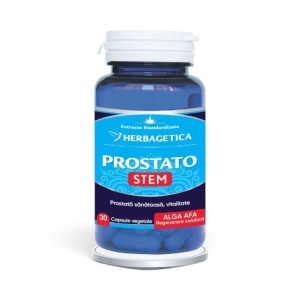 Prostato Stem, supliment alimentar destinat susținerii sănătății prostatei, confortului urinar și funcționării normale a sistemului urinar masculin, 30 capsule vegetale, Herbagetica