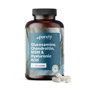 Purely Nutrition, Glucosamine, Chondroitin, MSM & Hyaluronic Acid - glucozamină, condroitină, MSM și acid hialuronic, 120 capsule - Img 2