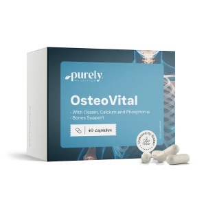 Purely Nutrition, OsteoVital - complex de oseină, calciu și fosfor, 40 capsule - Img 2