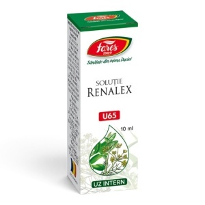 Renalex U65, soluție pentru nisip și pietre la rinichi, colici renale și susținerea tractului urinar, 10 ml, Fares