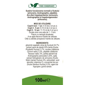 Sirop cu fructoză Hepatofit, 100 ml, Fares - Img 3