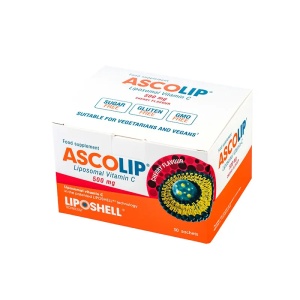 ASCOLIP, Vitamina C Lipozomală 500 mg, cu aromă de cireșe, 30 plicuri, LIPOSHELL