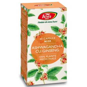 Ashwagandha cu ginseng, N159, 60 capsule, Fares