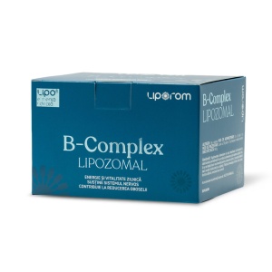 B-Complex lipozomal, supliment alimentar destinat susținerii energiei, sistemului nervos și reducerii oboselii, cu vitamine din complexul B în formulă lipozomală, 30 plicuri, Liporom