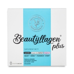 Beautyllagen® Plus, Colagen Marin 5.000 mg, cu Acid Hialuronic și Biotină, susține fermitatea pielii, părul și unghiile, coacăze negre și lămâie, 30 plicuri, Pharmaverum - Img 2
