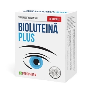 Bio-Luteină+, cu Luteină 7,5 mg, Afin și Zeaxantină, susține vederea și sănătatea ochilor, contribuie la protecția antioxidantă, 30 capsule, Parapharm
