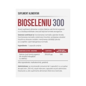 Bioseleniu 300 µg, seleniu organic din drojdie, susține tiroida și imunitatea, contribuie la protecția antioxidantă, 30 capsule, Parapharm - Img 2