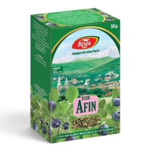 Ceai Afin frunze D136, contribuie la metabolismul normal al glucidelor și ajută la menținerea unui tranzit intestinal normal, 50 g, Fares